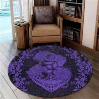 hawail anchor hibiscus flower vintage round carpet purple rug non slip mat dining room living room soft bedroom carpet 10 color