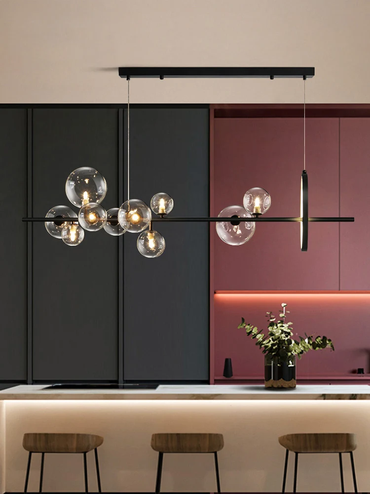 Light Luxury American Industrial Style Lamp for Restaurants - Creative Bar Table Glass Bubble Chandelier image 4