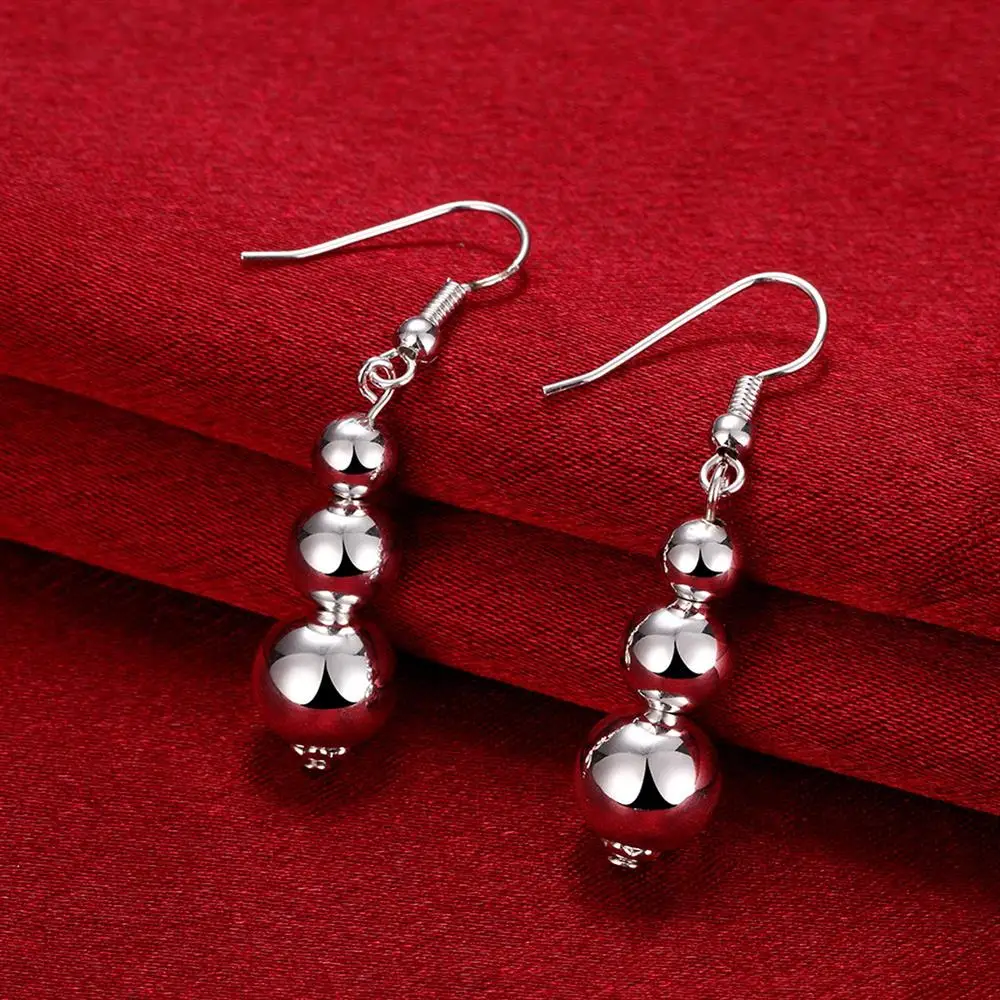

INALIS Silver Color Earrings Round Beads Shaped Earrings For Women Fashion Jewelry Best Selling Valentines Day Wedding Gifts