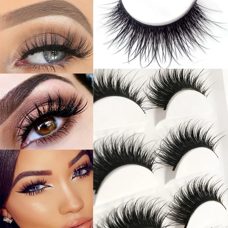 5 пар натуральных накладных ресниц ручной работы норковые ресницы для глаз