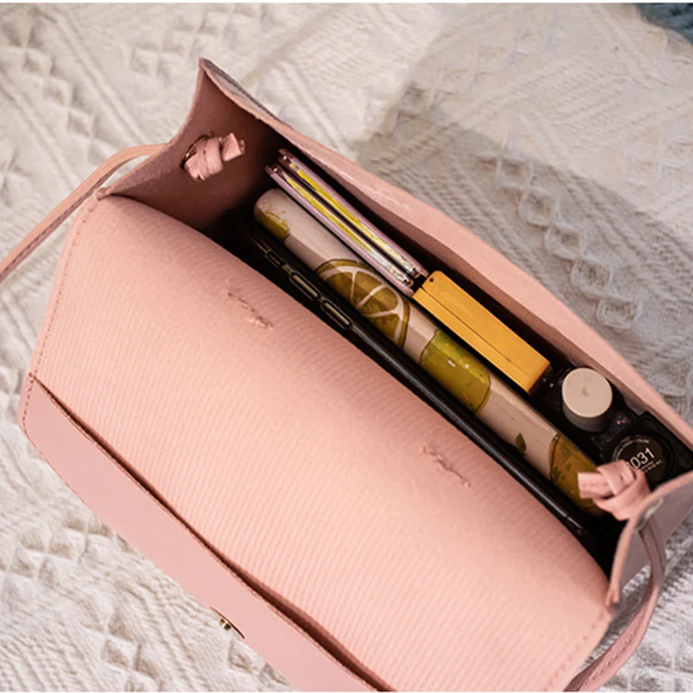 

New Mini Square Bags for Women Ladies Shoulder Bag PU Leather Solid Color Buckle Belt Crossbody Bag Small Square Handbags Ladies