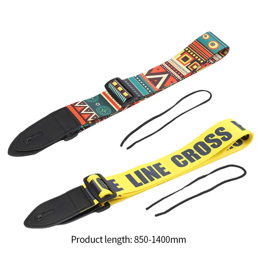 

Adjustable Polyester Guitar Belt Yellow/Red Electric Guitar Straps with PU Leather Ends for Bass Folk Guitar Supplies