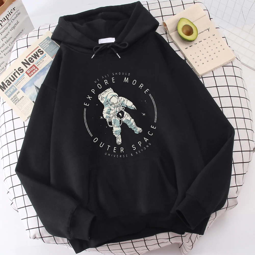 

Expore More Print Woman Sweahoodies Fleece Casual Hip Hop Hoodies 2021 New Autumn Warm Top Creativity Crewneck Female Hoodie