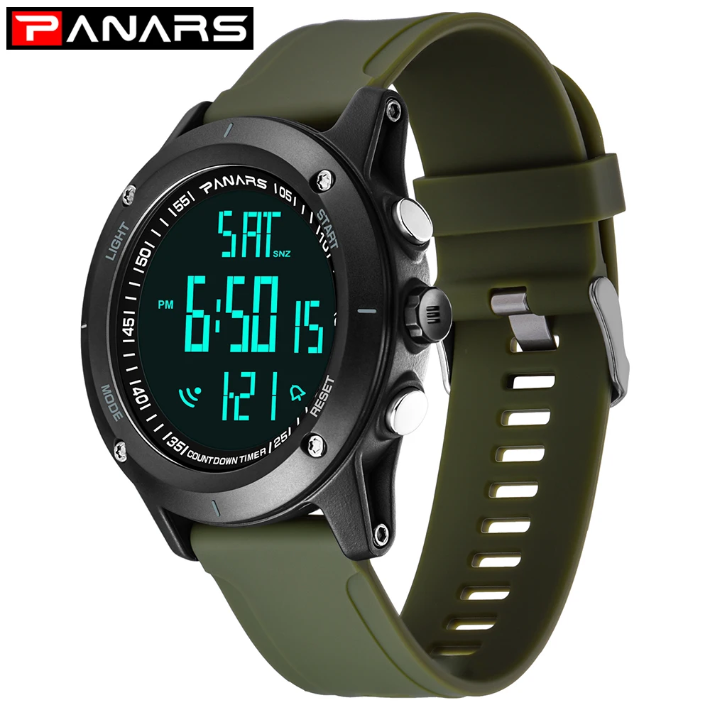 

2021 PARNS New Top Luxury Dating Sports Outdoor Men's Electronic Watch Leisure Waterproof Luminous Calendar