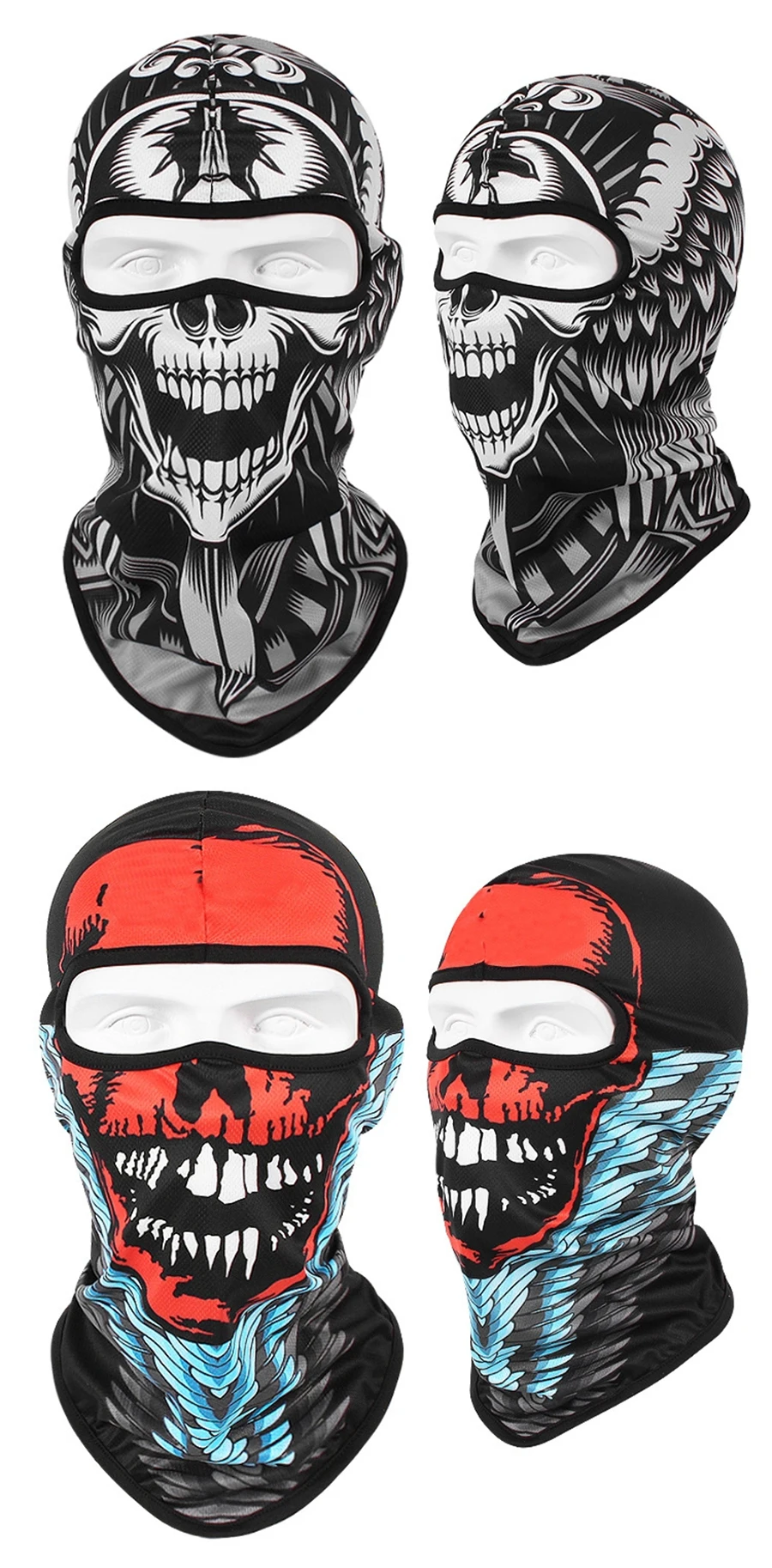 HEROBIKER мотоциклетная маска для лица Балаклава Мужская быстросохнущая летняя мотоциклетная маска мото шарф под шлем маска черепа