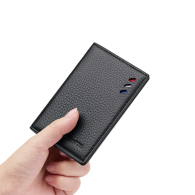 

2021 new leather short men's wallet Mini ultra thin multi function card holder fashion vertical coin bag driver's license Wallet