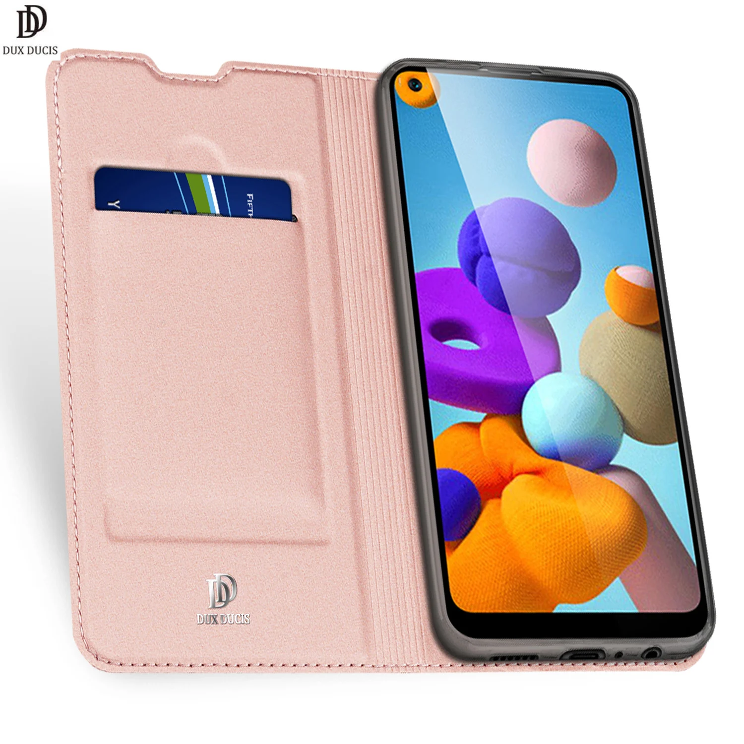 

For Samsung Galaxy A21 DUX DUCIS Skin Pro Series Flip Cover Luxury Leather Wallet Case Full Good Protection Steady Stand