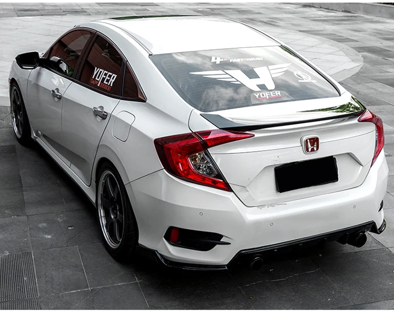 For Honda Civic 10th Sedan 2016 2017 2018 2019 Car Decoration ABS Plastic Paint Painting Color Rear Trunk Spoiler | Автомобили и
