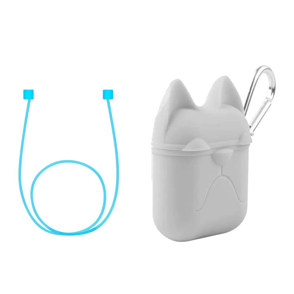 Ouhaobin портативный бульдог наушники силиконовый чехол для Apple Airpods Новый + ремешок