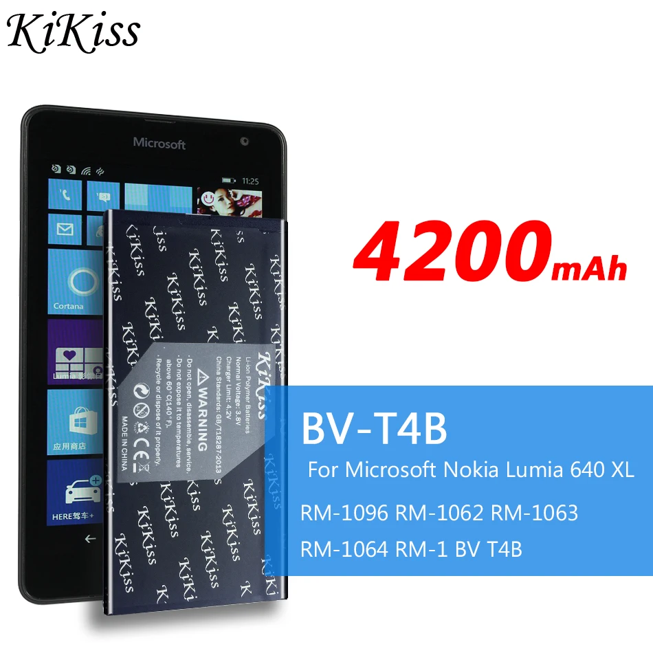 4200 мАч большой BV-T4B батареи для Nokia Lumia 640XL RM-1096 RM-1062 RM-1063 RM-1064 640 XL Трек NO. | Мобильные