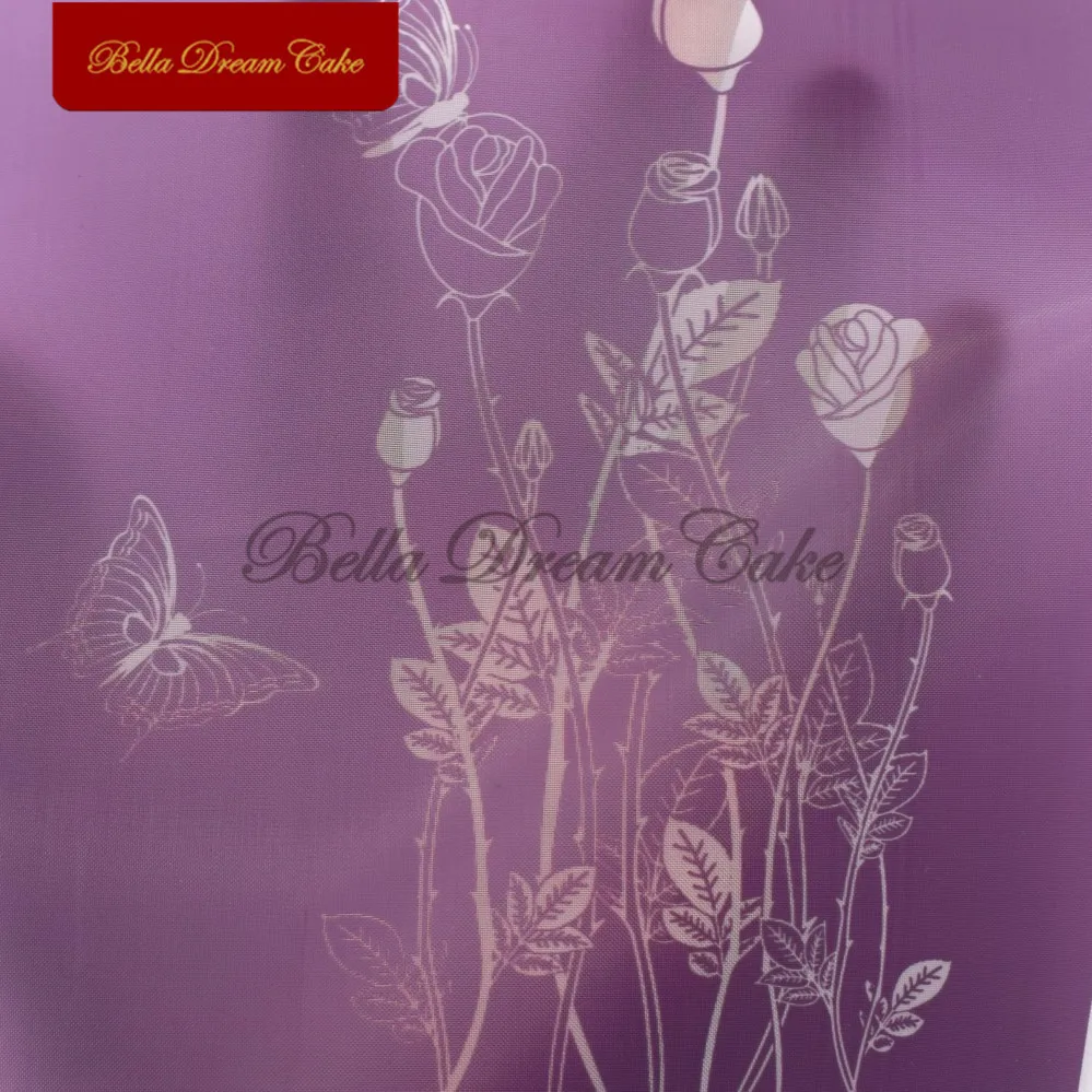 Цветок розы бабочка кружевной узор сетчатый трафарет Инструменты для украшения