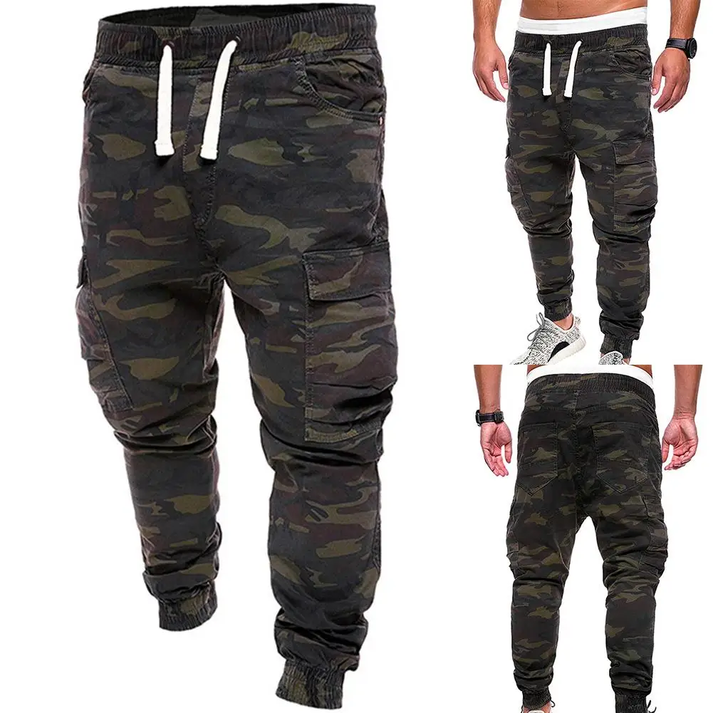 

Plus Size 4XL Men Military Camouflage Print Trousers Multi Pockets Cargo Jog Pants Sportswear Cargo Sweatpants Male