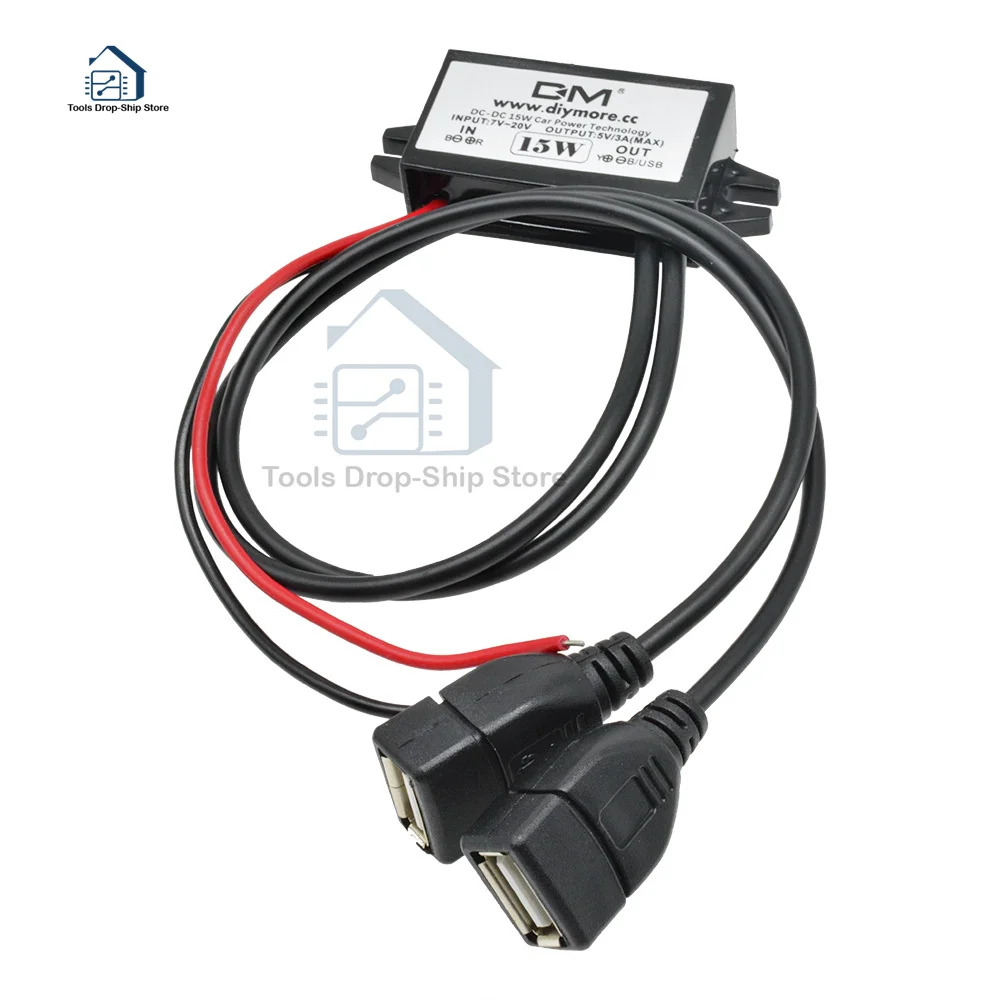 Автомобильное зарядное устройство USB UN3F понижающий преобразователь постоянного