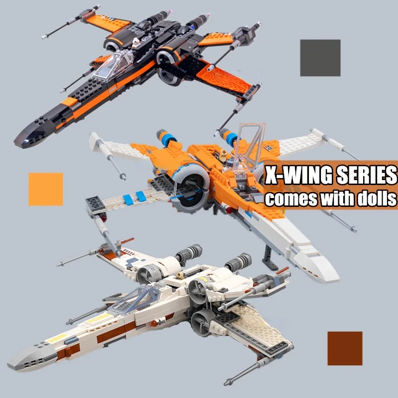 

New 20th Years Editon Star Space Series War Poe Dameron's X-wing Fighter Aircraft Technical Building Blocks Bricks Toys Kid Gift