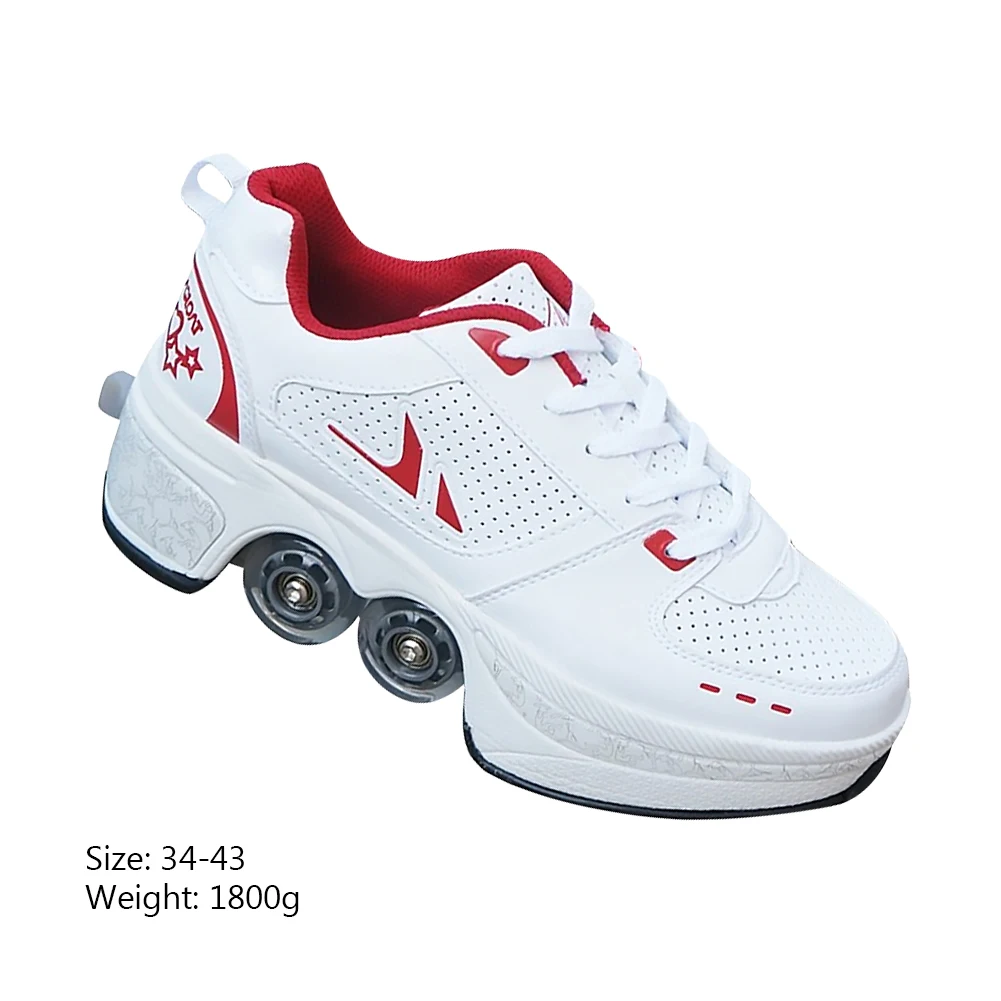 

Skates Deform Wheel Skates for Adult Men Women Unisex Automatic Roller Skate Skateboard Shoes Casual Sneakers Walk Sneakers