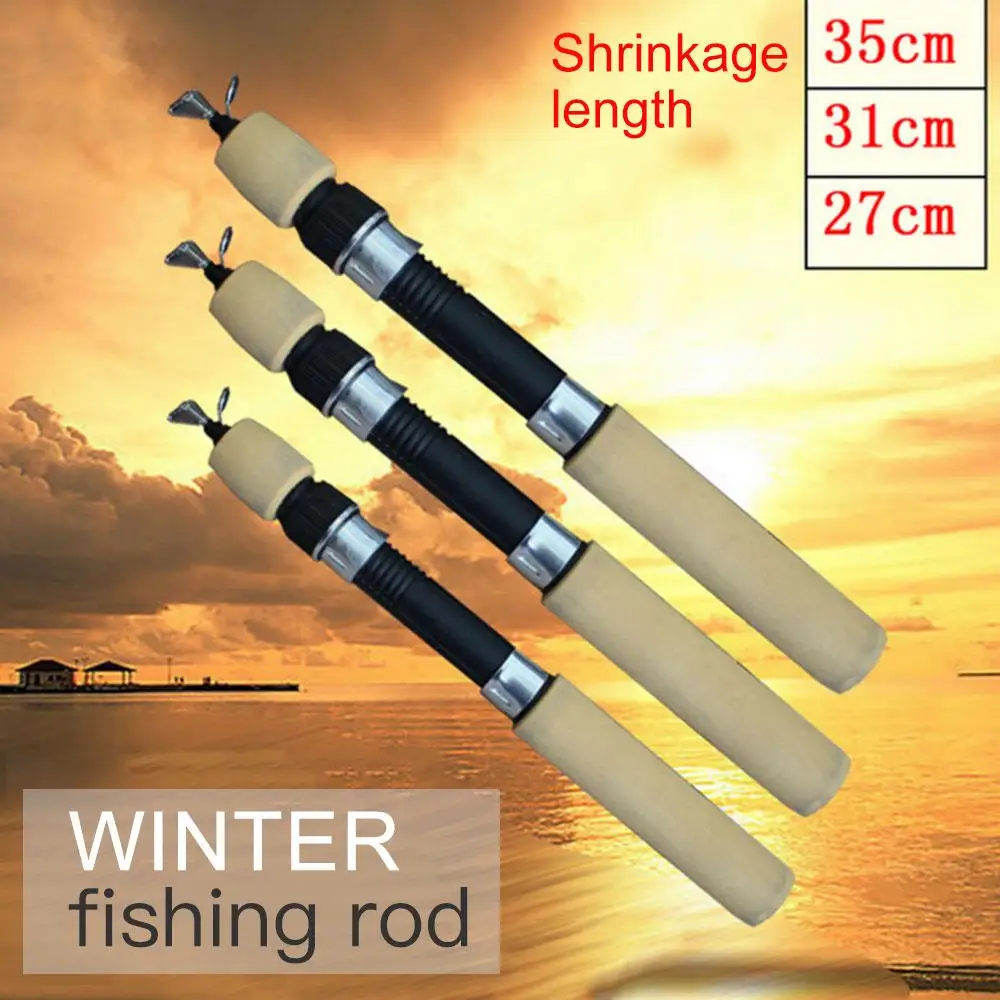 Fishing Rod Ice Accessories Winter Rods Ultralight Fish Shrimp Telescopic Adjustable Portable Tackle Pole Mini | Спорт и развлечения