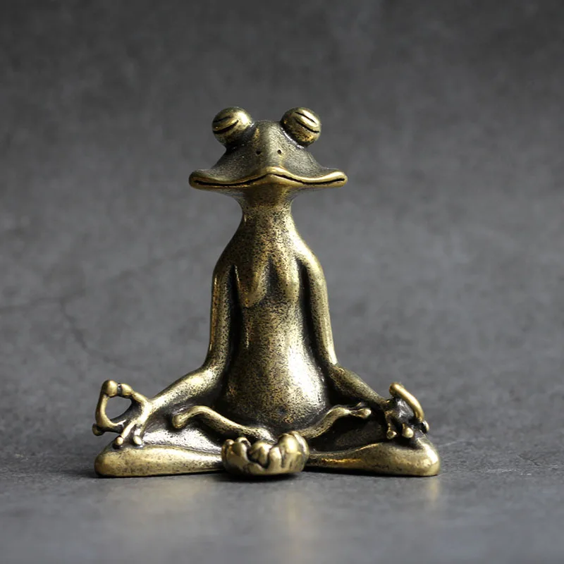 

Solid pure brass office desk small ornaments frog incense sticks home decoration crafts