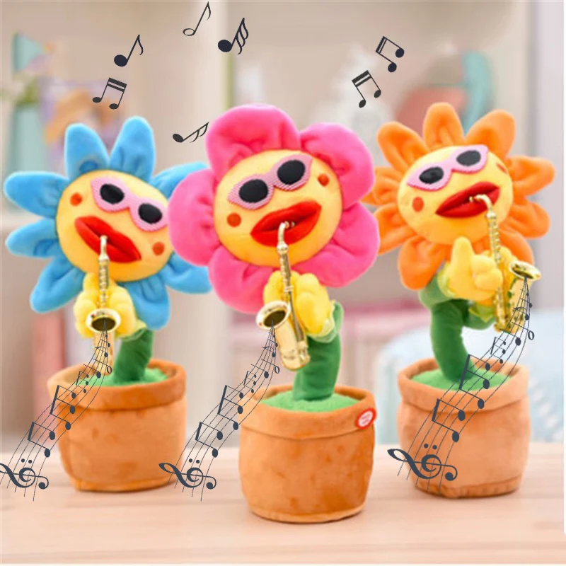 Пение танцующий цветок плюшевые игрушки для детей мягкие чучела Подсолнух
