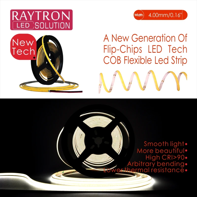 High CRI90 480 Chips Ultra-Narrow 4mm IP20 DC12V 24V Cabinet Etc Light Design 3M Double-Sided Tape 5W/Meter COB Led Strip | Лампы и