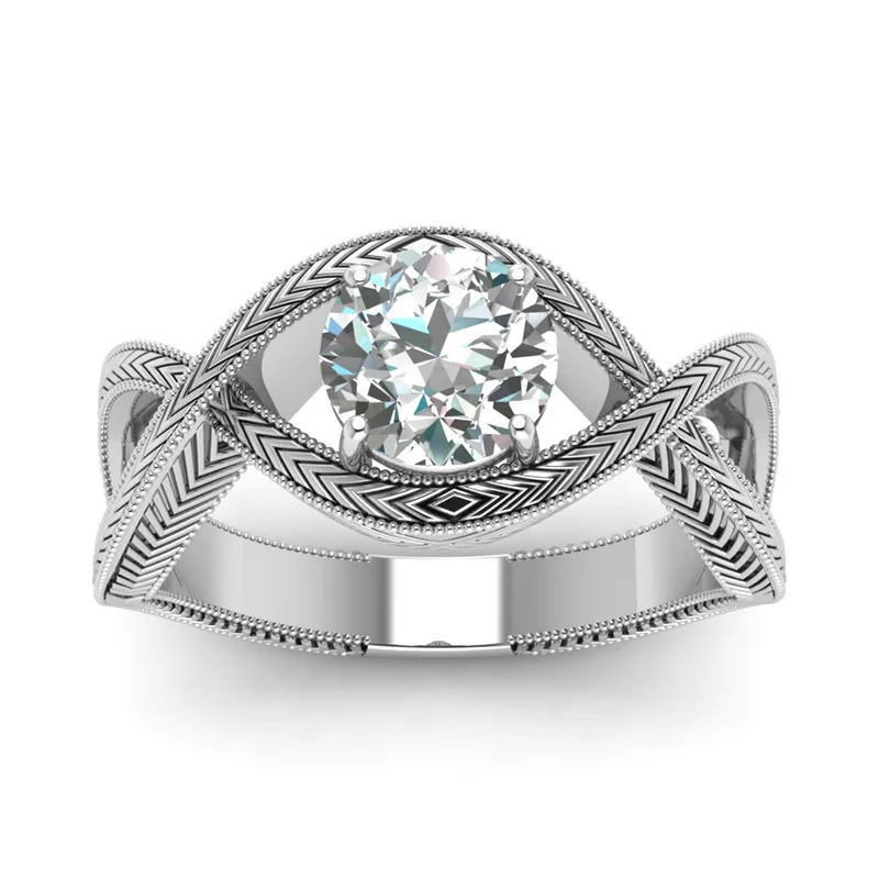 

Women's Vintage 925 Sterling Silver AAA Zircon Ring Gift Jewelry Ring Wholesale