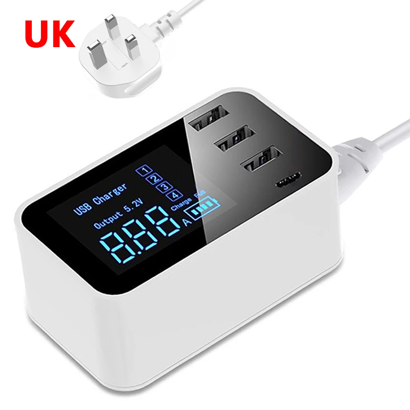 США Быстрая зарядка Тип C usb-зарядное устройство Led Дисплей стены Зарядное устройство мобильный телефон быстрое зарядное устройство для мобильного телефона зарядное устройство usb-адаптер EU/US/UK Разъем для iPhone X XS - Тип штекера: США
