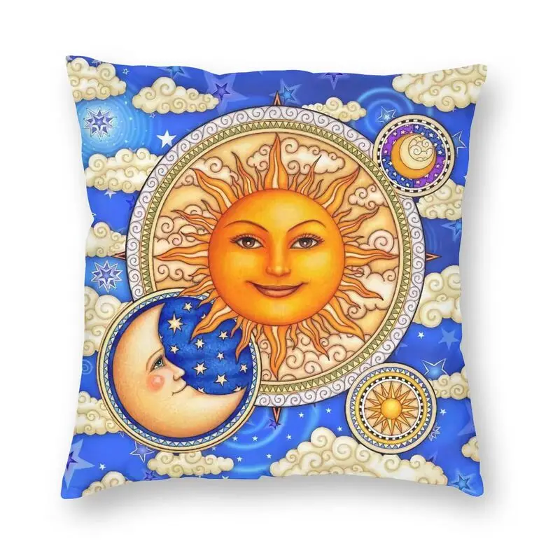 

Moon Sun Pattern Pillow Covers Home Decor Modern Vintage Egyptian God Style Chair Cushion Square Pillowcase