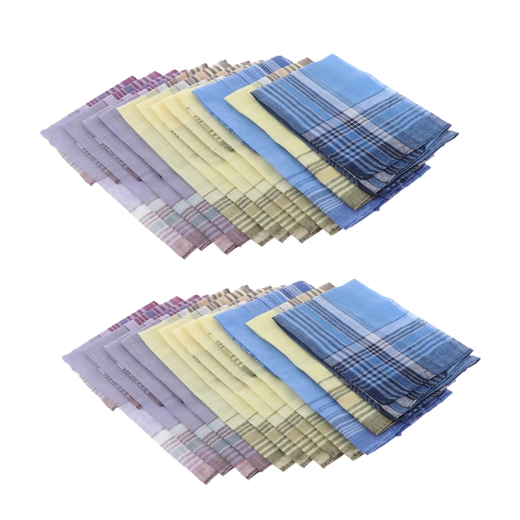 24 шт/уп мужские клетчатые хлопковые носовые платки Классические карманные