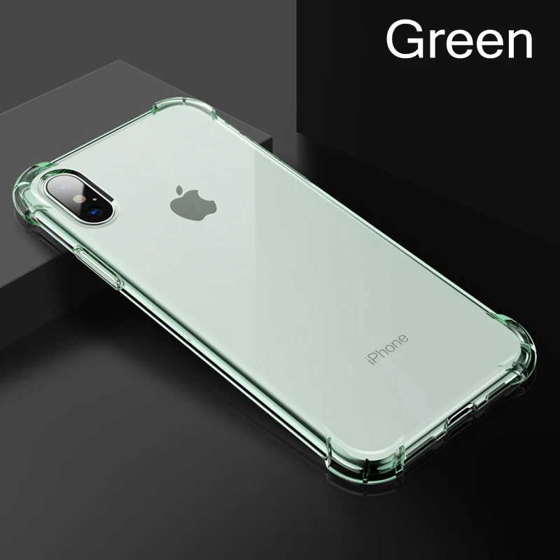 Противоударный Прозрачный чехол для iphone 11 Pro XS MAX XR X 10 7 8 6 6S Plus для samsung Galaxy S10 Plus S8 S9 Gasbag мягкий чехол из ТПУ - Цвет: Green