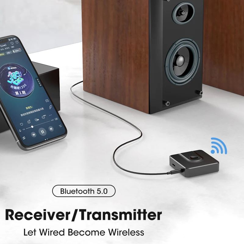 2 в 1 Bluetooth 5 0 аудио передатчик приемник ТВ компьютер динамик автомобильный