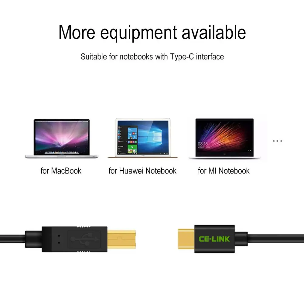 Type C мужской разъем для USB 2 0 B Тип Мужской кабель передачи данных адаптер принтер