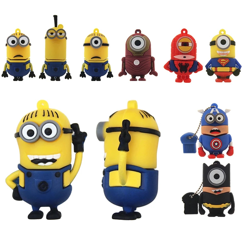 Милый мультяшный Usb флэш-накопитель 16 ГБ 32 64 8 карта памяти Миньоны 4 USB 2 0 Флэшка |