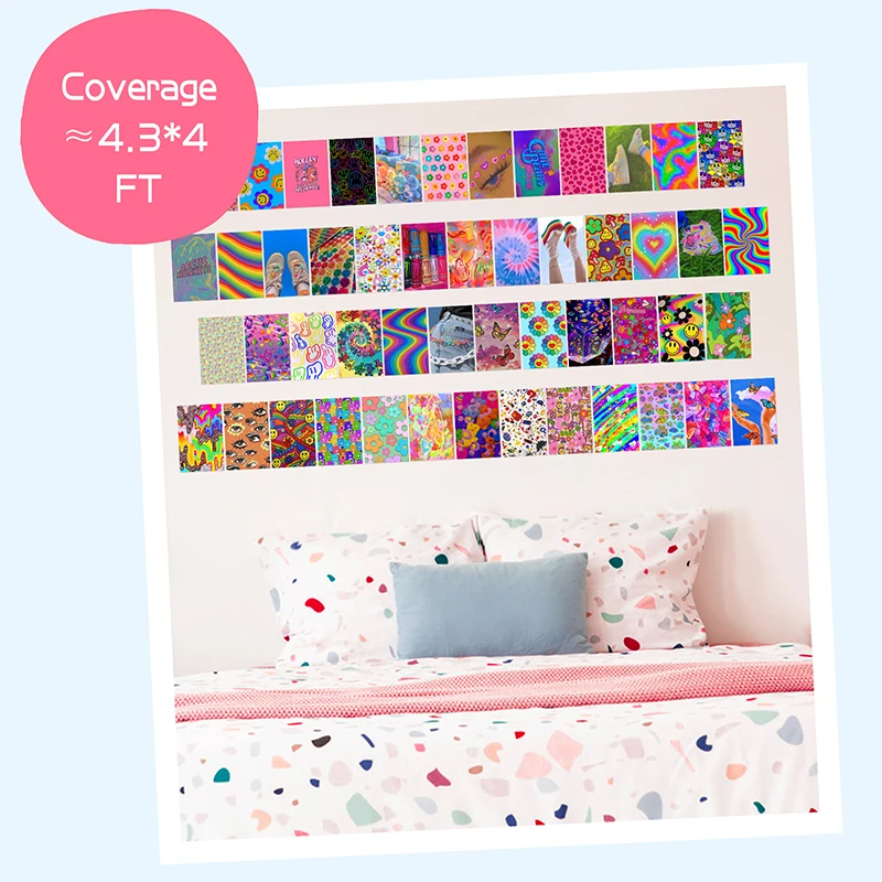 50 шт. яркие эстетические картина для коллаж яркий Наборы теплые Цвет номер Декор