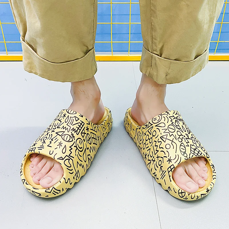 Новинка 2020 мужские тапочки для дома летние пляжные улицы женские слиперы женская