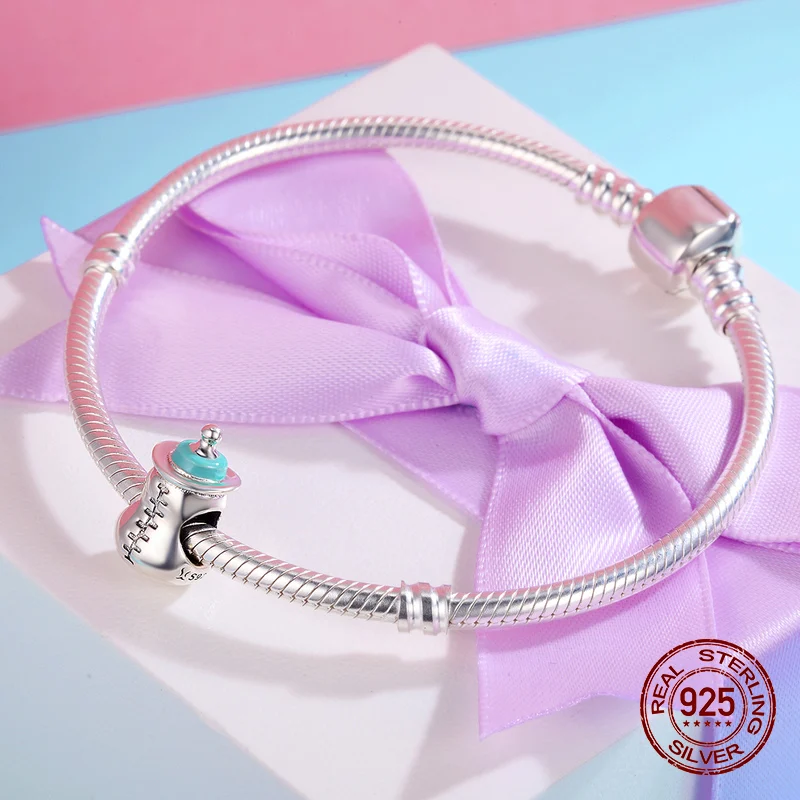 Бусины памяти в виде бутылки с молоком подходят для женских подвесок из