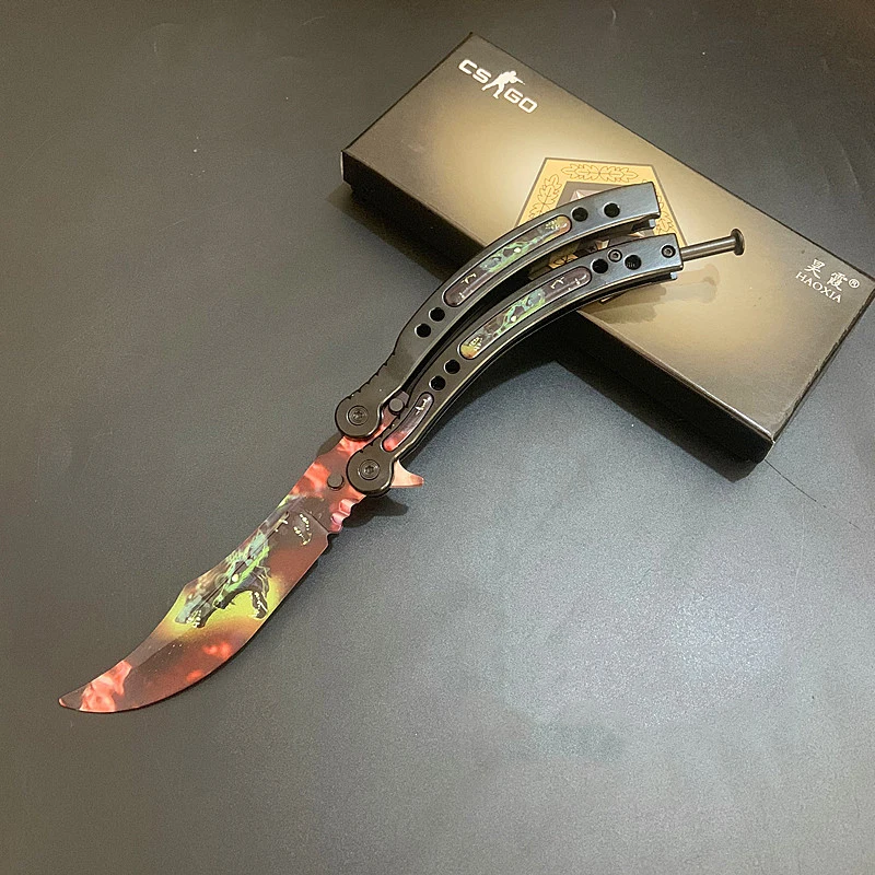 

Butterfly Knife Cs Go Games Knife Folding Blade Knife Stainless Steel Knife Training Butterfly Knife No Edge Dull Tools Couteau