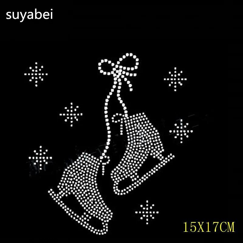 

Snowflake Skate shoes Strass iron on rhinestone transfer applique patch hot fix rhinestones motif design stone for baby shirt