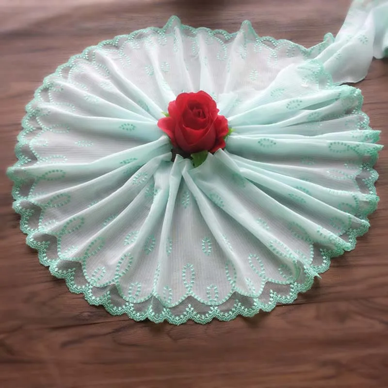 

10Meters Light Green Pink Lace Trim Ribbon Trimmings Fabric Applique Wedding Dress Sewing Girls Skirts Accessories encajes para