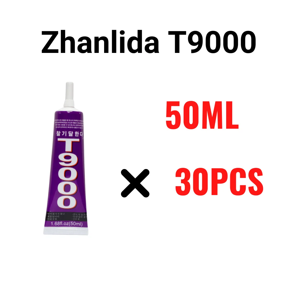 30PCS Pack Zhanlida T9000 50ML Clear Contact Adhesive MultiPurpose Super Strong Emiconductor Jewelry Phone Case Repair Glue