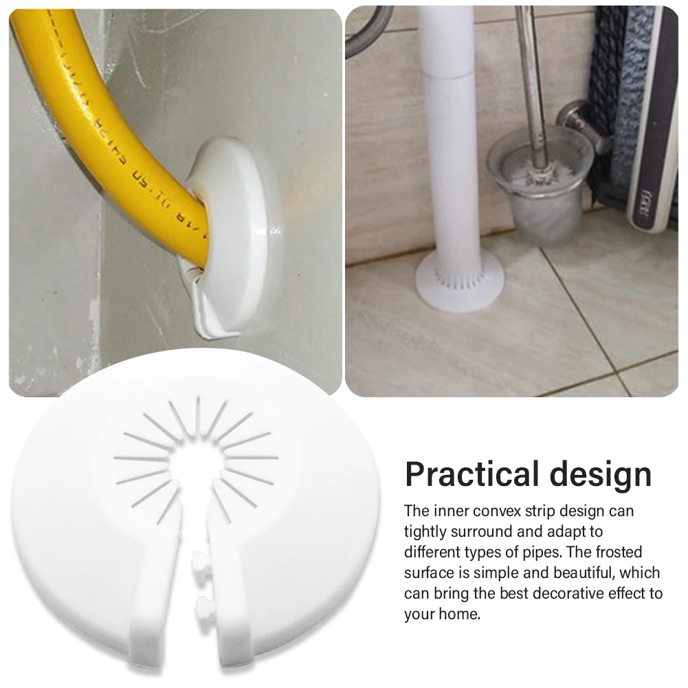 

10pcs Hotel Universal Decorating Tool Pipe Cover Small Collar Solid Floor Bathroom Kitchen Home Easy Install Round Shape PP Wall