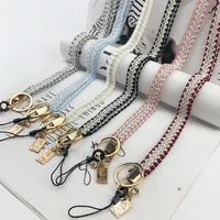 multifunctional neck lanyard transparent tulle weaving for phone charm keychain id card gym mobile phone straps usb flash drive