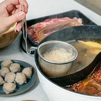 stainless steel colander household pasta spoon hot pot hook colander strainer high temperature resistant fried spoon strainer