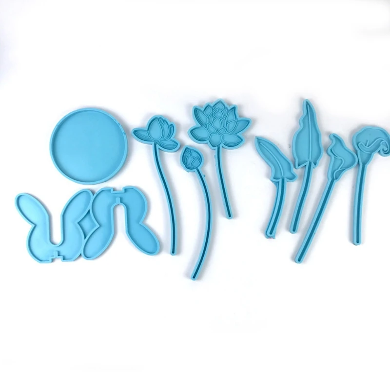 

4Pcs Flower Bottle Tray Silicone Resin Molds Kit DIY Lotus Flower Lily Flower Epoxy Resin Casting Mould DIY Craft Tools