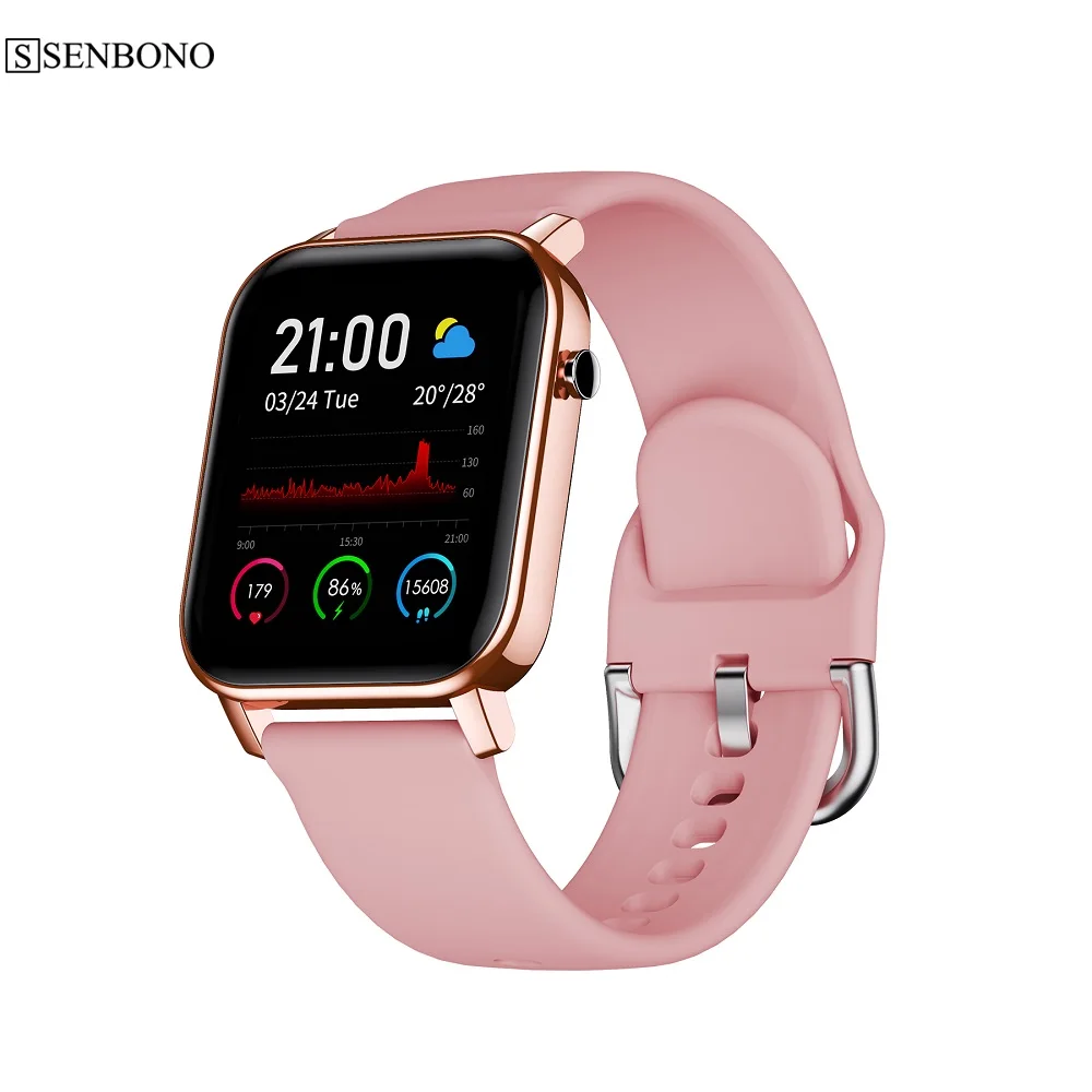 Buy SENBONO 2020 SN87 Smartwatch IP68 Waterproof Smart Watch Men Women Sport Heart Rate Blood Oxygen Monitor Clock PK P8 B57 on