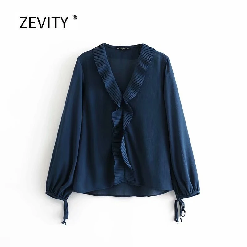 Женская однотонная плиссированная Повседневная Блузка с каскадными оборками