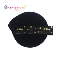 bristlegrass 2 5 10 yard 58 15mm gold star foil print foldover elastic foe spandex band tape hair tie headband diy sewing trim