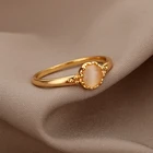 Кольцо ICFTZWE женское, с опалом и лунным камнем, ручной работы, с малахитом, праздничная бижутерия с кольцами