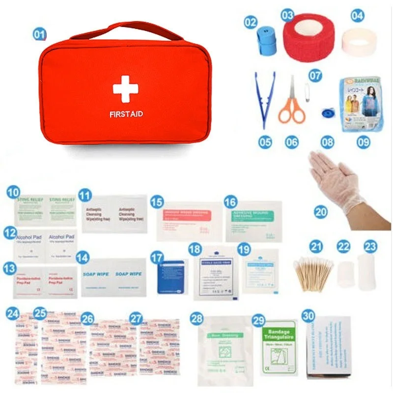 

Portable Travel Outdoor First Aid Kit Large Emergency Bag Survival Kit Medical Box Red/Blue/Grey for Home Car Outdoor Camping