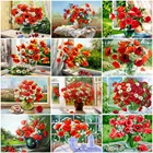 Алмазная живопись HUACAN, полноразмернаякруглая вышивка, Мак, цветы, вышивка крестиком, ручная работа, подарок