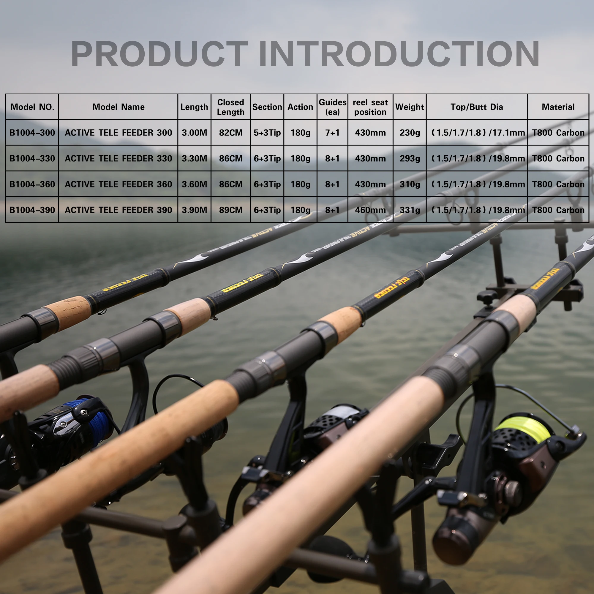 BUDEFO ACTIVE Telescopic FEEDER Fishing Rod 3.0/3.3/3.6/3.9m Carbon Spinning Casting Travel Rod FUJI  Carp 180g Surf Rod