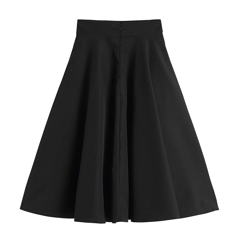 

Safari Style Solid Pockets Folds A Line Skirt Chains Fashion Casual Design Gothic Skirt Chains Individual Women's Skirts